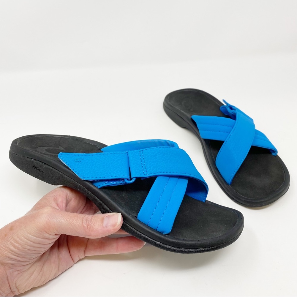 Olukai Ohana Slide Sandal Blue Size 7